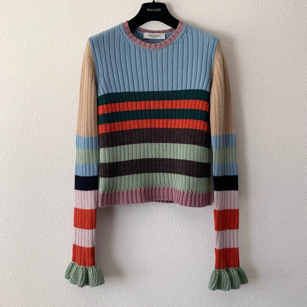 Valentino wool cashmere striped sweater